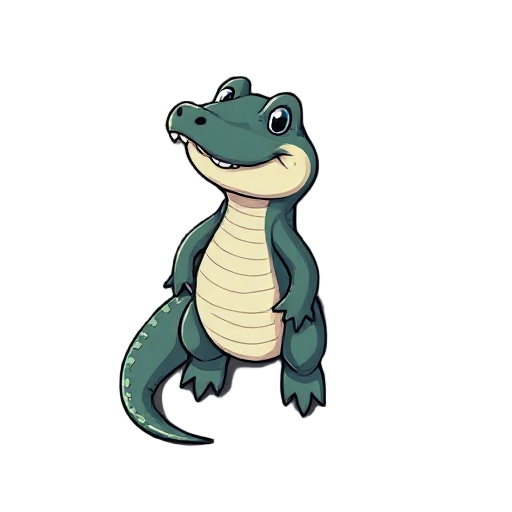 um jacaré no estilo 32 bits com animação de andar em 8 direções 