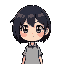 female character, short black hair