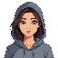female wearing a hoodie