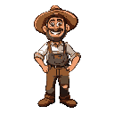 a farmer is cheerful.