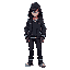 cool outfit,  hooded jacket, slim athletic build, neon eyes, stylish and intimidating