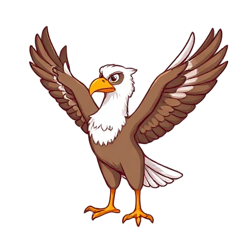 cartoon eagle flying to the left