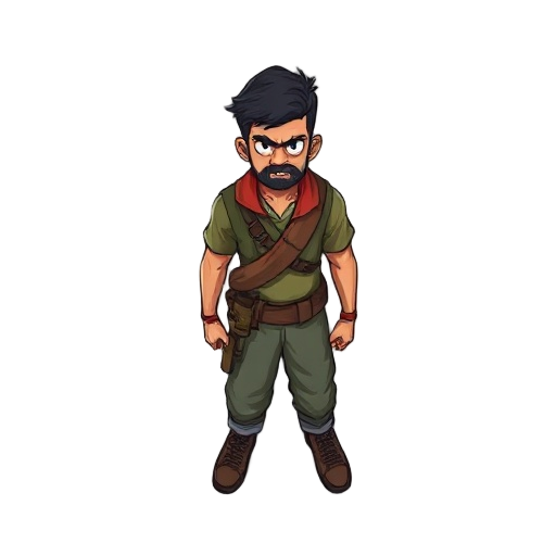  intense bangladeshi freedom fighter, facing right
