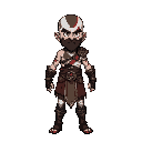 young kratos from the game god of war 3 with blades of exile