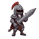 forgotten knight, with old broken armour and a rotten greatsword