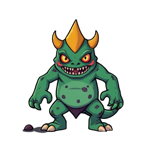 um monstro em 8 bits um personagem principal com animação jump idle fall run dead