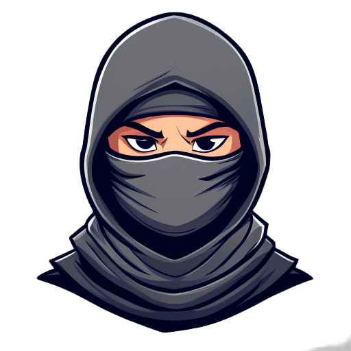 an simple ninja with an hood on the head. his face is hidden in a mask.