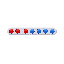 create a hud for a poker game showing a red life bar with three lines and three blue circles representing actions