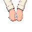 hands resting palms down as if it was on a invisible tableit should cut off after showing a little bit of their sleeves
