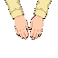 hands resting palms down as if it was on a invisible tableit should cut off after showing a little bit of their sleeves