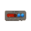 create a hud for a poker game showing a life bar and three blue circles representing actions