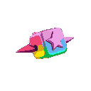 rainbow dice, enemy, each plane has pink star