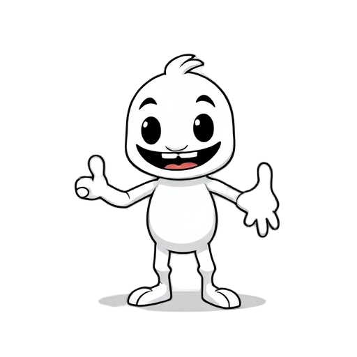 platofrmer character only white color, simple ,minimalistic