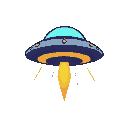 pixel ufo, sideways