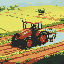 tractor watering a field