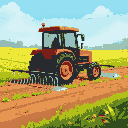 tractor watering a field