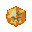 "a gem (jewel)  orange sprite for a top-down game. slightly elevated view, showing the gem in a crisp, drawn style, not pixelated, with clean contours and soft shading to give depth and shine. the gem should look valuable and sparkling, with facets that c