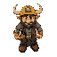 "um personagem de jogo top-down no estilo desenho animado, não pixelado: hamns, um minerador robusto de olhos grandes e expressivos. ele usa um macacão clássico de minerador, capacete com lanterna brilhante, botas e luvas grossas. a perspectiva é ligeiram