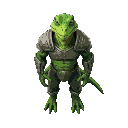 lizard man, armored, green, muscled