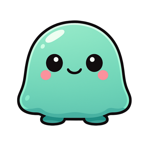 a 2d side slime cute character