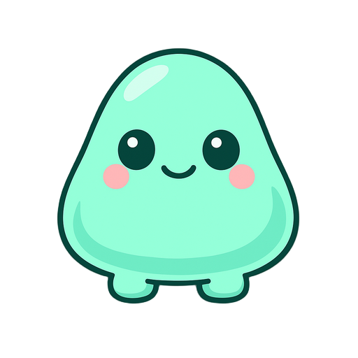 a 2d slime cute character