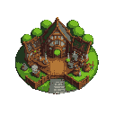front view of alchemist lab building, something that can be used in 2d rpg game