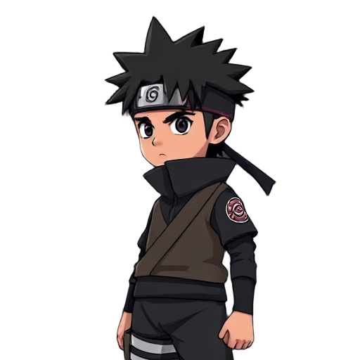 anime-style ninja from the hidden leaf village, standing still facing left, wearing traditional konoha headband, spiky hair, serious expression, forest background, cinematic lighting, detailed clothing, emotional atmosphere