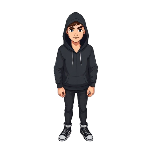 man with black hoodie