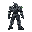 "armored core vi robot, 2 legs, 2 bare hands, facing right, full body, sleek armor, glowing accents, black outlines"目はモノアイで光らせて