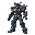"armored core vi robot, 2 legs, 2 bare hands, facing right, full body, sleek armor, glowing accents, black outlines"目はモノアイで光らせて