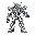 "armored core vi robot, 2 legs, 2 bare hands, facing right, full body, sleek armor, glowing accents, black outlines"目はモノアイで光らせて