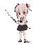 game character, 23 pixel, japanese girl, japanese school uniform, holding a katana, short black skirt, white uniform, clear face