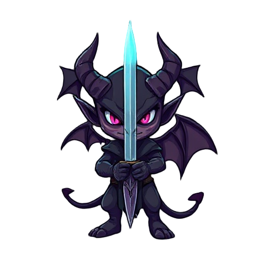 demon, dark fantasy, y2k, sword, aura.