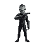 morpheus from the matrix points a gun in front of him, at the spectator