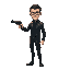a man from the matrix points a gun to himself