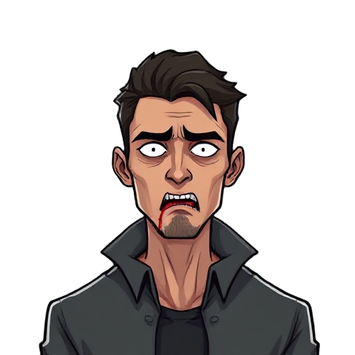 a suicidal man with a slit throat