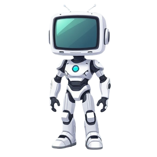 a modern future bot with tv head
