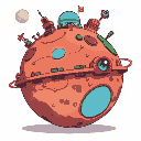 pixel style magrathea is a construction planet from the hitchhiker's guide to the galaxy by douglas adams, specializing in creating worlds, including earth. slartibartfast, an elderly designer from ma