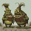 the vogons are an ugly race with greenish skin and thick bodies. they are known for their terrible poetry, which they use as a means of torture, symbolizing the absurdity of bureaucracy.