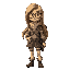 a 25-year-old female protagonist with long golden hair and glasses. she is a human adventurer dressed in a fantasy-themed outfit, designed for exploration and adventure. her attire is both practical a