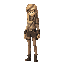 a 25-year-old female protagonist with long golden hair and glasses. she is a human adventurer dressed in a fantasy-themed outfit, designed for exploration and adventure. her attire is both practical a