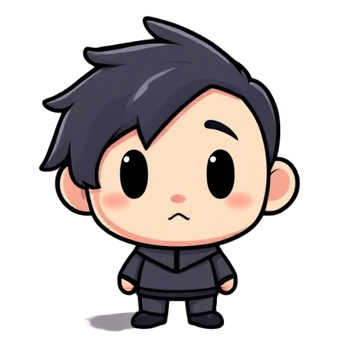 chibi character with no eyes, mouth, nose