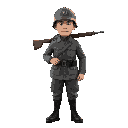 world war one german solider with a rifle on his back