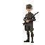 slim tall world war one german solider with a rifle on his back