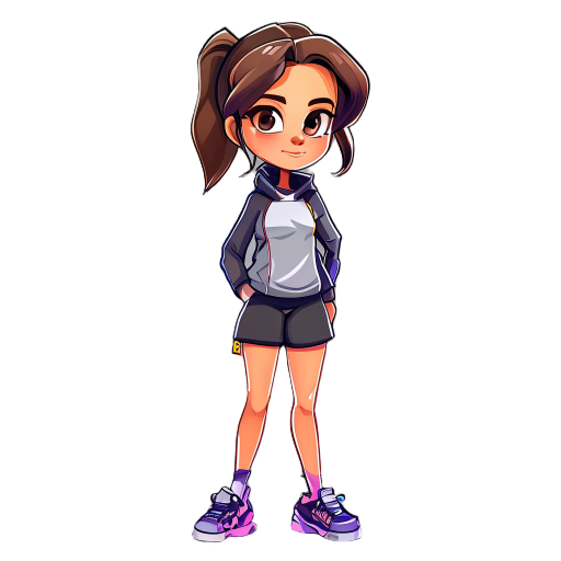 a girl with sport clothes