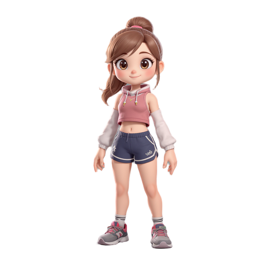 a girl with sport clothes