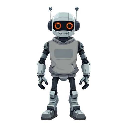 a robot with a sweat shirt look like conrad b. hart from flasback