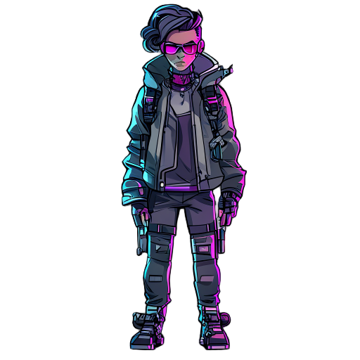 cyberpunk student sd style