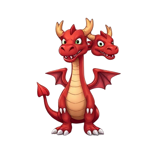 red dragon with 3 heads