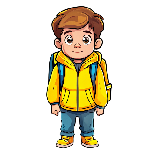 kid with yellow jacket and backpack